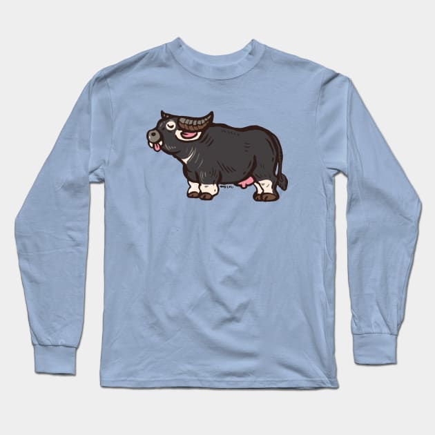 Fat buffalo Long Sleeve T-Shirt by nokhookdesign